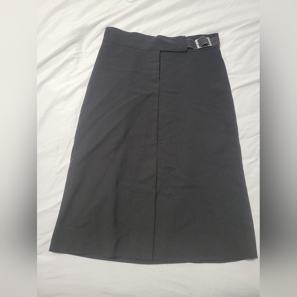 Papaya Charcoal Midi Skirt with Belt Detail